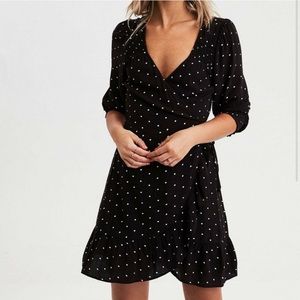 american eagle polka dot wrap dress